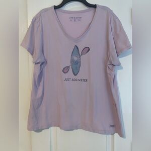 Life Is Good Lavender 'Just Add Water' Kayak V-neck Crusher T-Shirt